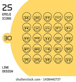 boy profile avatar emoticons set line theme