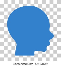 Boy Profile icon. Vector illustration style is flat iconic symbol, cobalt color, transparent background. Designed for web and software interfaces.