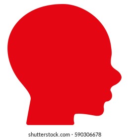 Boy Profile vector icon. Flat red symbol. Pictogram is isolated on a white background. Designed for web and software interfaces.