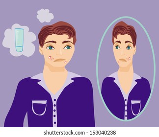 boy in puberty with acne 