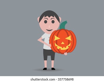 Boy Pumpkin Stock Vector (Royalty Free) 337758698 | Shutterstock