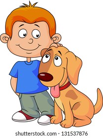 Boy and puppy