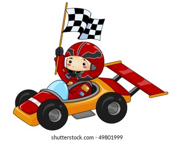 Boy Racing/Go Kart  - Vector