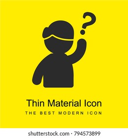 Boy raising hand for question bright yellow material minimal icon or logo design