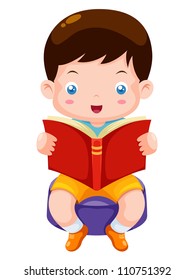 Boy reading book