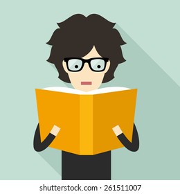 Boy reading a book