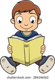 Boy reading a book