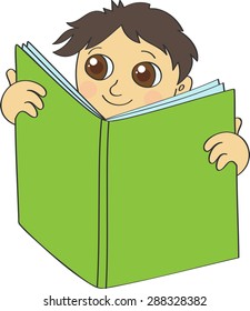 Boy reading a book