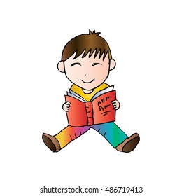  boy reading a book