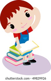 Boy reading book