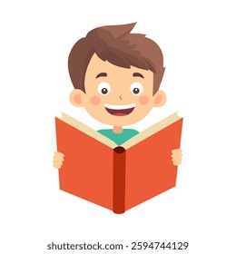 Boy Reading a Book Educational and Inspiring Illustrations for Creative Projects