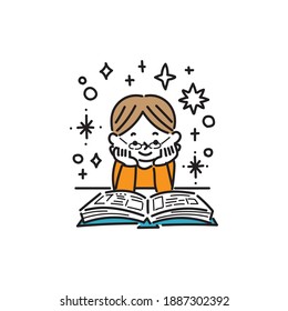 Un niño leyendo un libro y haciendo que su imaginación se vuelva loca