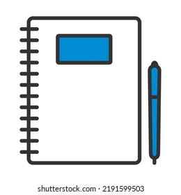 Boy Reading Book Icon. Editable Bold Outline With Color Fill Design. Vector Illustration.