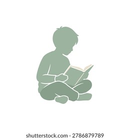 Boy reading a book in a serene environment symbolizing learning and quiet education