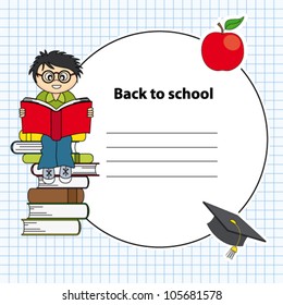 boy reading a book.Education and school icon set. Space for text