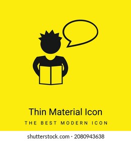 Lecturas de niños para la clase icono de material amarillo brillante mínimo