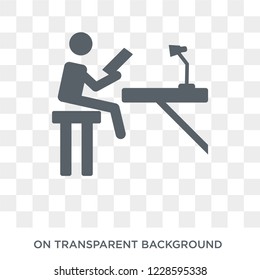 Boy Reading icon. Trendy flat vector Boy Reading icon on transparent background from Activity and Hobbies collection. 