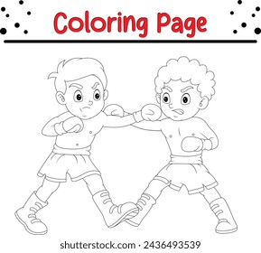  boy ready box coloring book page