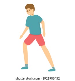 Boy ready to play soccer icon. Cartoon of boy ready to play soccer vector icon for web design isolated on white background