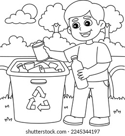 Página de Reciclaje de Colores para Niños