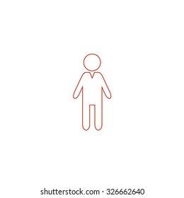 Boy Red Outline Vector Pictogram On Stock Vector (Royalty Free ...