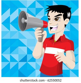 boy in red shirt