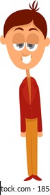 Niño de traje rojo, ilustración, vector de fondo blanco