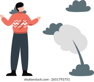 The boy rejoices as winter arrives, anticipating snow, cozy fires, hot cocoa, and holiday cheer. His face beams with joy at the season's arrival, bringing frosty delights and festive merriment.