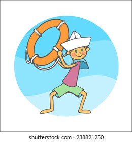 boy with rescue circle