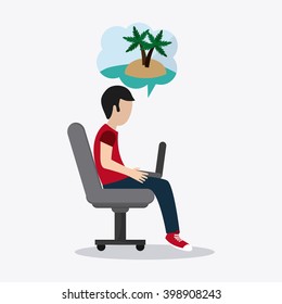 boy resting design, vector illustration