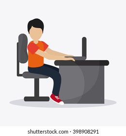 boy resting design, vector illustration