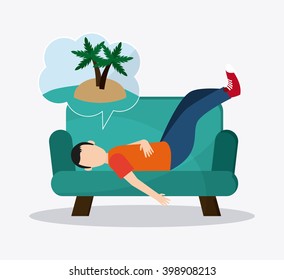 boy resting icon design, vector illustration