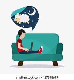 boy resting icon design, vector illustration