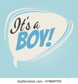 it's a boy retro speech balloon