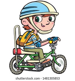 boy rides a boy's bike from the 80's