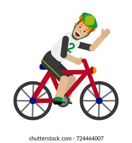 Boy riding a bicycle