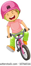 A Boy Riding a Bike illustration
