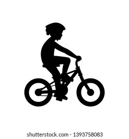 Boy riding bike. isolated on white background