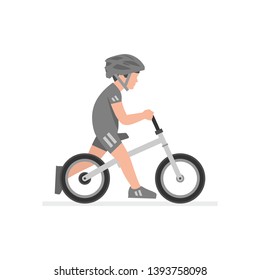Boy riding bike. isolated on white background