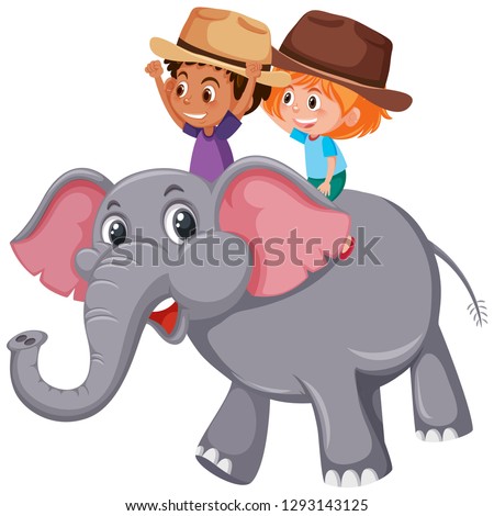 Similar – Image, Stock Photo Happy boy riding on the zip line in rope park