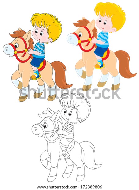 Download Boy Riding Pony Stock Vector Royalty Free 172389806