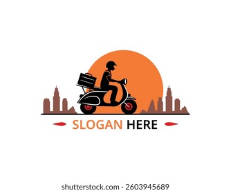 Boy riding a scooter in a cartoon style with transportation elements
