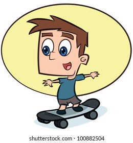 Boy riding skateboard - vector illustration