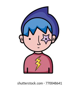 boy rocker with star tattoo and t-shirt
