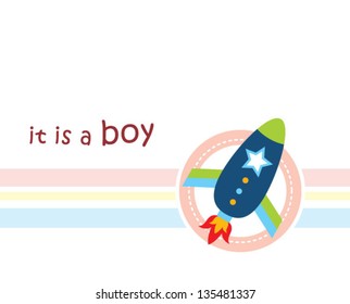 it is a boy rocket card
