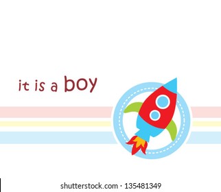 it is a boy rocket card