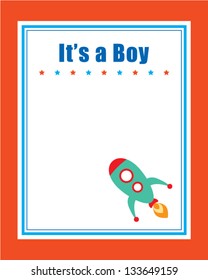 it is a boy rocket greeting card