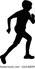 vector de silueta corporal de un niño en marcha