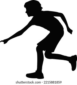 vector de silueta corporal de un niño en marcha