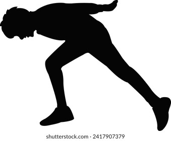 a boy running body silhouette vector